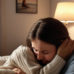 **

A comforting scene depicting a parent hugging their child after a disciplinary action. Soft lighting, a cozy environment (pillows, blankets), and focus on the parent's gentle touch and the child's emotional release (tears or a subdued expression). Keywords: comforting, parent, child, hug, emotions, safe space, gentle.

**